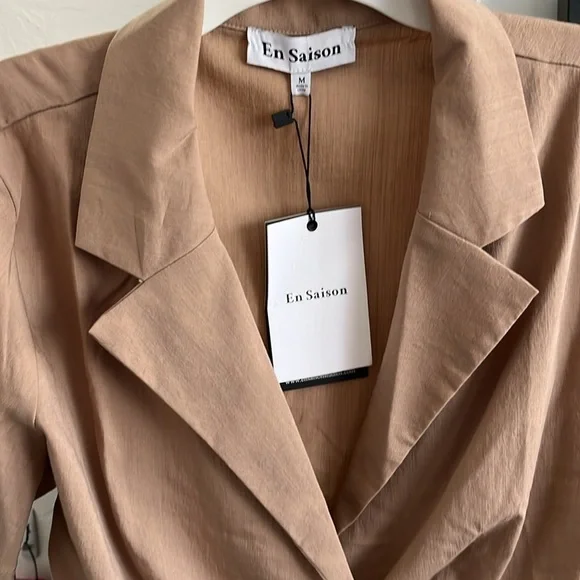 En Saison Beverly Mini Shirt Dress in Khaki Medium NWT Troop Beverly Hil… - Picture 5 of 7